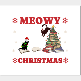 Moewy Christmas Bookworm Christmas Tree books Posters and Art